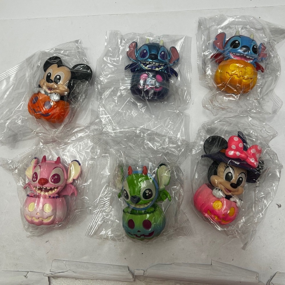 Disney Halloween Blind Bag Figures Mickey Minnie Stitch Angel Set of 6